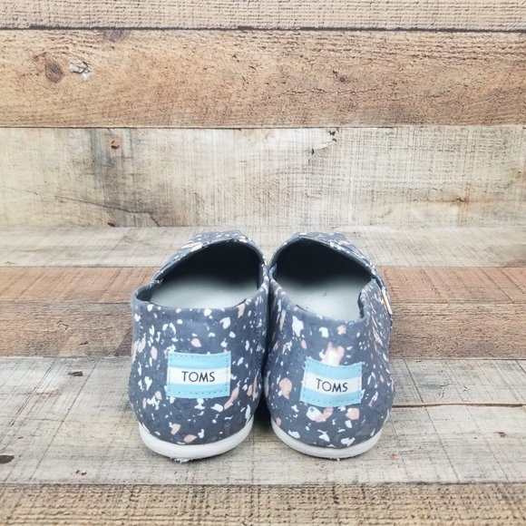 Toms Alpargata Women Sz 8 Forged Iron Grey Metallic Granite Fleck Flats Slip On - Picture 4 of 9